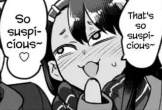 😋 So suspicious~ That's so suspicious~ Anime, Manga, Verdächtig, Niedlich, Cartoon telegram sticker