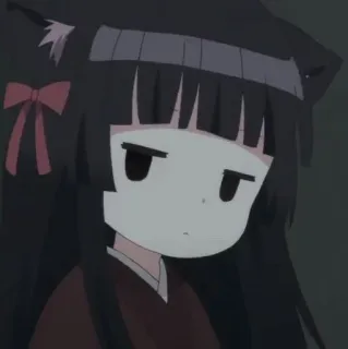 🖤 Anime, Kocie uszy, Kawaii, Manga, Słodkie, Dziewczyna telegram sticker