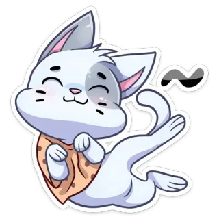 😌 cat, sticker, cute, animal, happy, kawaii, cartoon, pet telegram sticker