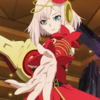 🥀 ragazza anime, vestito rosso, personaggio, donna, fantasy, arte telegram sticker