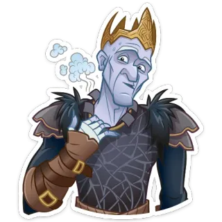 🥵 pegatina, dibujos animados, fantasía, rey, personaje, humo telegram sticker