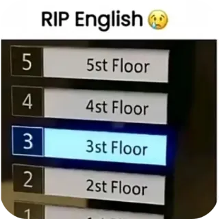 🤣 RIP English 5st Floor 4st Floor 3st Floor 2st Floor telegram sticker