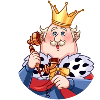 📞 왕, 전화, 왕실, 왕관, 만화 whatsapp sticker
