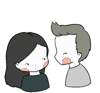 😘 cartoon, couple, love, relationship, cute telegram sticker