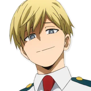 😶 Neito Monoma My Hero Academia anime, character, manga, fanart, school uniform, blonde hair, My Hero Academia, Neito Monoma telegram sticker