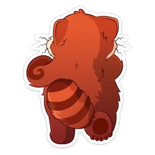 🏃‍♂️ красная панда, животное, стикер, мультфильм, пушистый, хвост whatsapp sticker