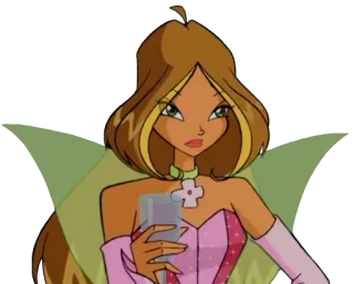 🍷 Flora Winx Club fada, desenho animado, anime, magia, menina telegram sticker