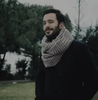 🖇 man, portrait, scarf, beard, winter, outdoor telegram sticker