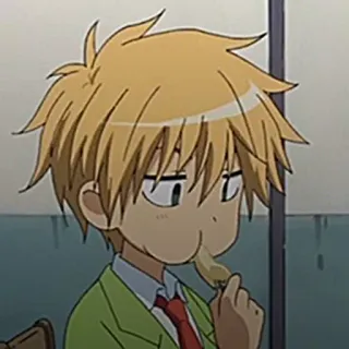▪️ Usui Takumi Maid Sama! Anime, Mangá, Usui Takumi, Maid Sama!, cabelo loiro, comendo telegram sticker