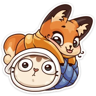 👻 fuchs, katze, süß, tiere, aufkleber telegram sticker
