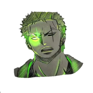 🥰 Zoro One Piece Аниме, Ван Пис, Зоро, Ророноа Зоро, Меч, Пират, Персонаж, Фанатское творчество telegram sticker
