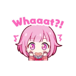 💕 Whaaat?! anime, sorpreso, scioccato, capelli rosa, carino, espressione telegram sticker