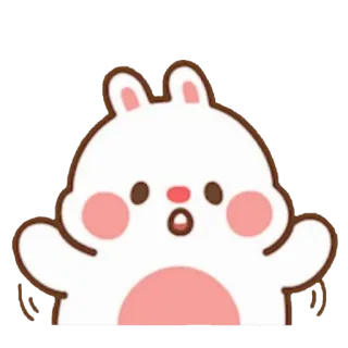 😲 กระต่าย, น่ารัก, สัตว์, การ์ตูน, สติกเกอร์ telegram sticker