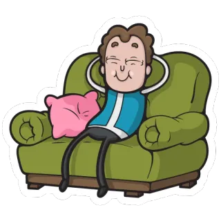 🙂 放松, 沙发, 卡通, 舒适, 放松 telegram sticker