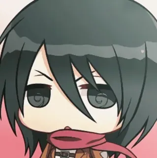 😒 Mikasa Ackerman Attack on Titan Anime, Chibi, Mikasa, L'Attacco dei Giganti, Manga telegram sticker