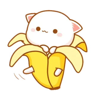 ✨ mèo, chuối, dễ thương, kawaii, động vật telegram sticker