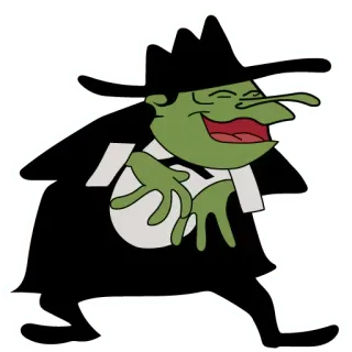😂 cartoon, character, green, walking, hat telegram sticker