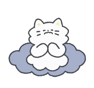 💬 chat, nuage, mignon, kawaii, triste, dessin animé whatsapp sticker
