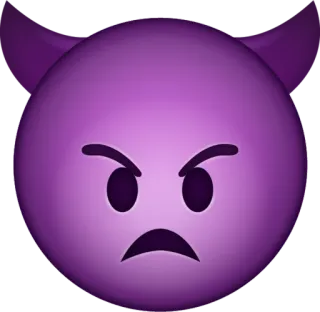 👿 teufel, emoji, wütend, lila, hörner whatsapp sticker
