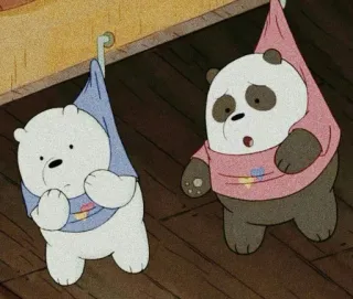 ✨ Ice Bear, Panda We Bare Bears Dibujos animados, Osos, Gracioso, Animación, Lindo, We Bare Bears, Panda, Oso Polar telegram sticker