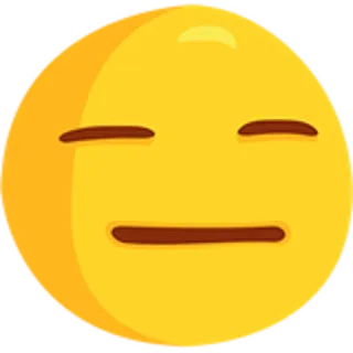 😑 Emoji, Neutralna twarz, Bezwyrażny, Uśmiech, Okrągła twarz telegram sticker