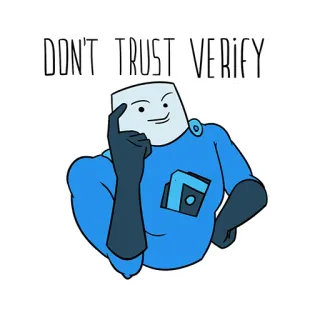 ☝️ DON'T TRUST VERIFY sécurité, sécurité de l'information, cybersécurité, Zero Trust, vérifier, confiance whatsapp sticker