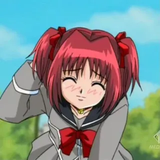😅 Anime, Manga, Cartoon, Mädchen, Schuluniform, rote Haare whatsapp sticker
