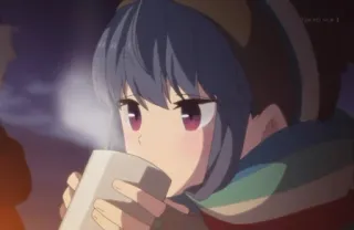 ☕️ anime, girl, winter, drink, cute telegram sticker