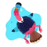😭 ダチョウ, 鳥, 動物, 漫画, 面白い, カラフル telegram sticker