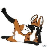 😏 หมาป่า, มานุษยรูปนิยม, การ์ตูน, ท่าทาง, มือ, สุนัข telegram sticker