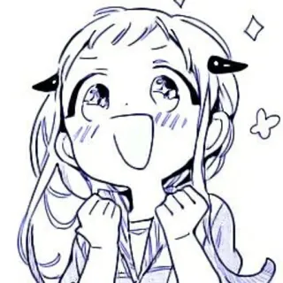 🫐 ragazza anime, manga, carino, personaggio, illustrazione, felice telegram sticker
