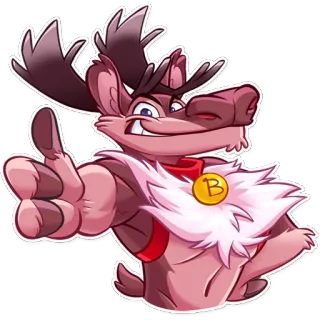 👍 Elch, Tier, Cartoon, Fell, Daumen hoch telegram sticker