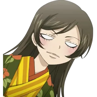 😐 anime, ragazza, emozione, espressione, annoiato telegram sticker