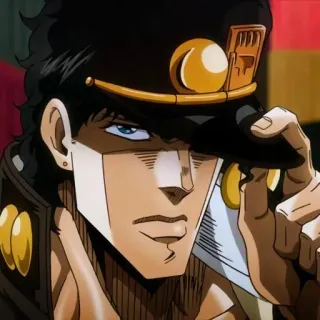 💜 Jotaro Kujo JoJo's Bizarre Adventure アニメ, マンガ, ジョジョの奇妙な冒険, 承太郎, 空条承太郎, キャラクター telegram sticker