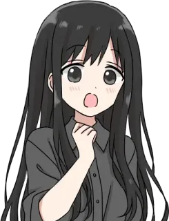 😨 anime, cewek, terkejut, kaget, imut, kartun telegram sticker