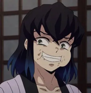 🎏 Inosuke Hashibira Demon Slayer anime, demon slayer, inosuke, hashibira, funny face, manga telegram sticker