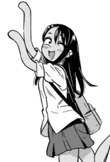 🐍 Nagatoro Don't Toy with Me, Miss Nagatoro Anime, Manga, Dibujos animados, Lindo, Chica, Feliz telegram sticker