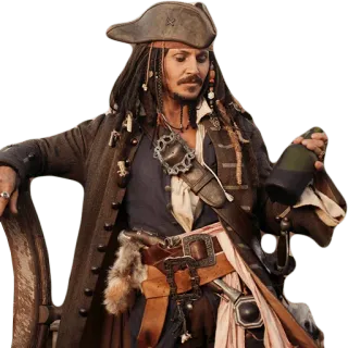 😬 Jack Sparrow Pirates of the Caribbean pirate, alcohol, bottle, captain, caribbean, sea, movie character telegram sticker