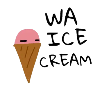 😑 WA ICE CREAM sorvete, sobremesa, comida, doce, cone, wafer whatsapp sticker