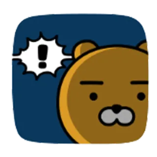 😱 медведь, райан, корейский, какао, эмодзи, стикер whatsapp sticker