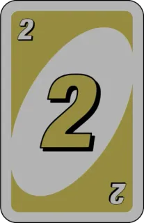 💛 2 card, number, game, uno whatsapp sticker