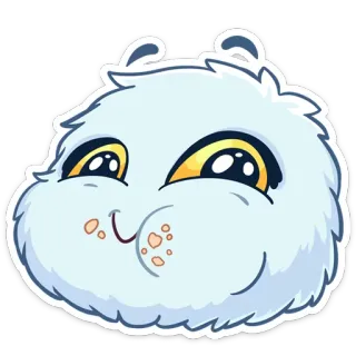 🍩 mono, esponjoso, monstruo, dibujos animados, adorable, peludito telegram sticker