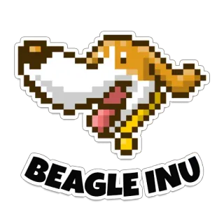 ❤️ BEAGLE INU beagle, inu, dog, pixel art, animal, pet, meme telegram sticker