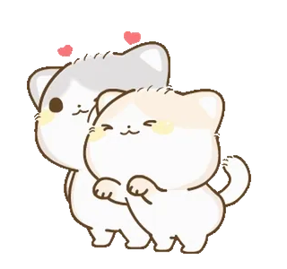 🥰 кот, котенок, милый, любовь, объятия, каваий, животные, мультфильм whatsapp sticker