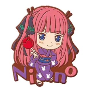 💜 Nino Nakano Nino Anime, Stiker, Chibi, Nino Nakano, The Quintessential Quintuplets whatsapp sticker