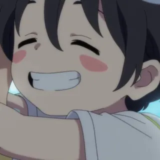 🥥 anime, niño/niña, sonriendo, dibujo animado telegram sticker