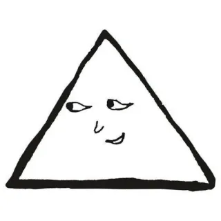 😏 triangle, dessin animé, géométrie, forme, visage, sourire narquois telegram sticker