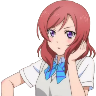 😒 Maki Nishikino Love Live! anime, manga, cartoon, cute, kawaii, girl telegram sticker