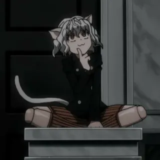 🐱 Neferpitou Hunter x Hunter อนิเมะ, แมว, เนเฟลปีโต้, Hunter x Hunter, จิบิ telegram sticker