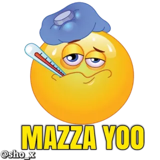 🤒 MAZZA YOO sick, emoji, thermometer, ill, headache whatsapp sticker
